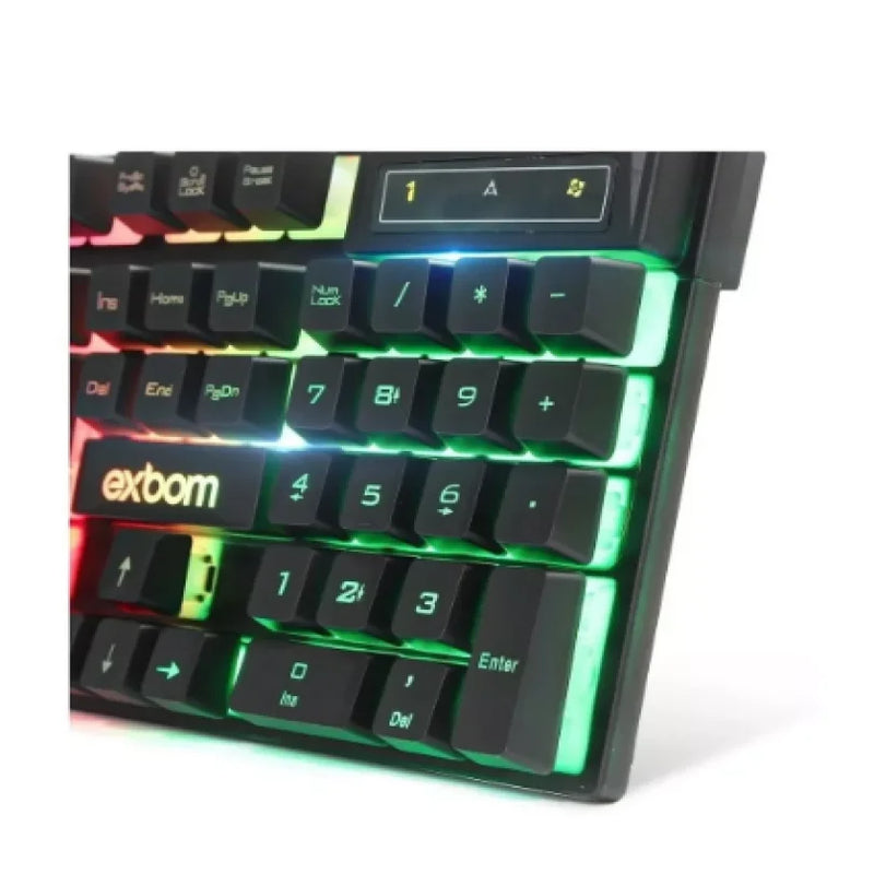 Kit de teclado e mouse gamer Exbom BK-G550 Português Brasil de cor preto