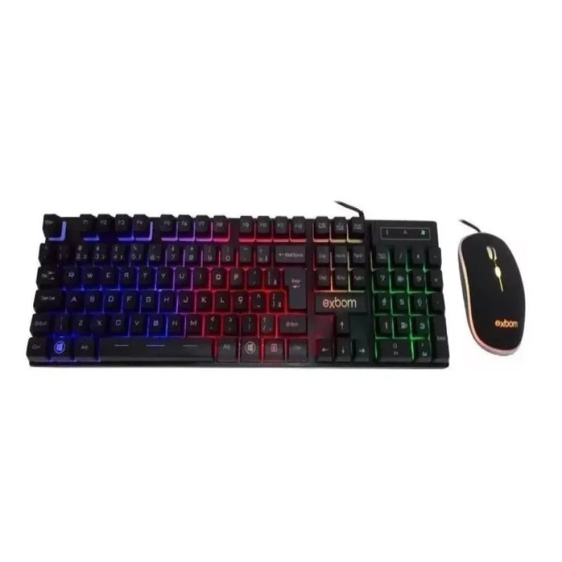 Kit de teclado e mouse gamer Exbom BK-G550 Português Brasil de cor preto