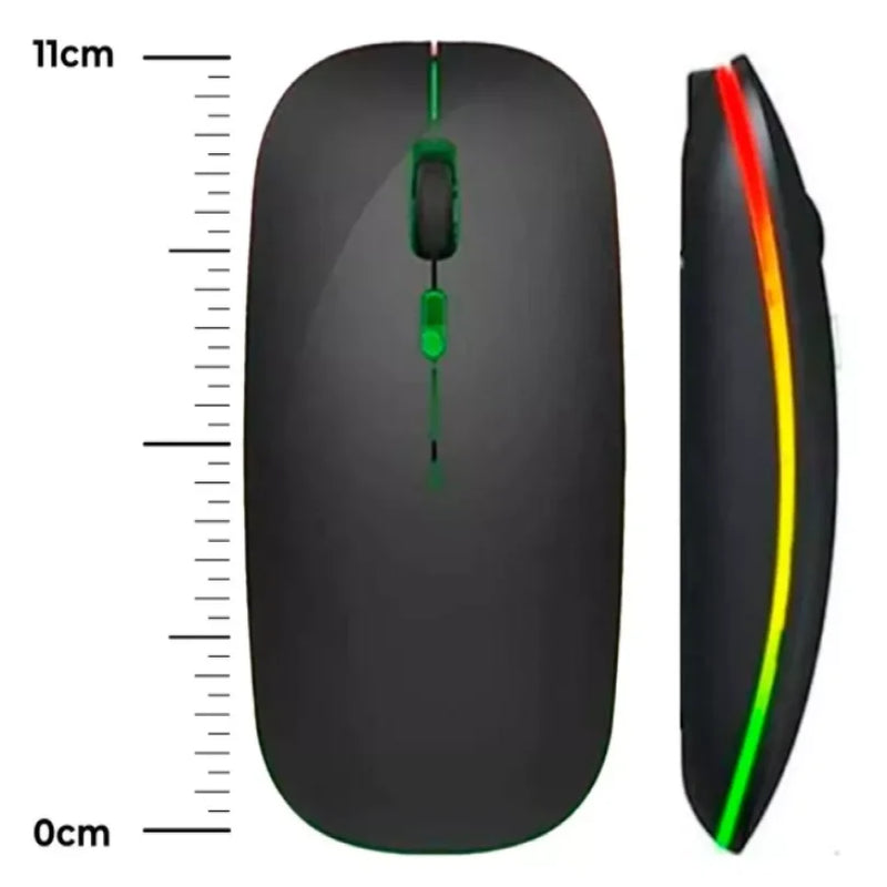 Mouse LED com clique silencioso, RGB, Mouse universal, Sem Fio