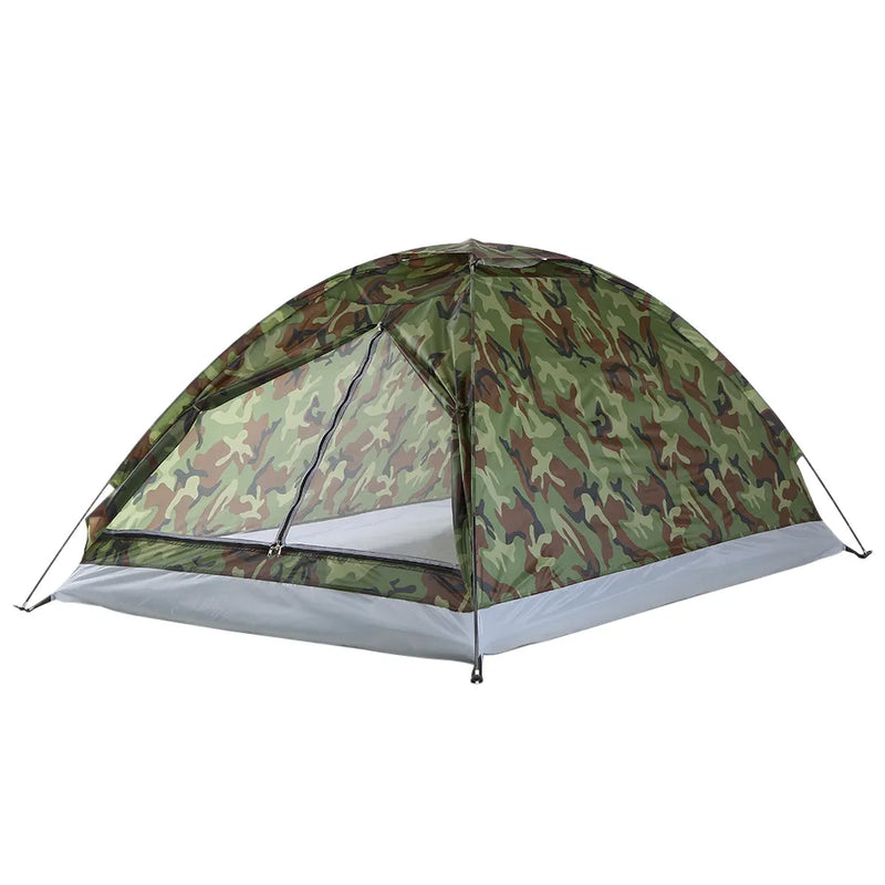 Tenda de acampamento à prova d'água, à prova de vento, uv, dossel para 1/2 pessoas, camada única, equipamento de barraca de camuflagem portátil ao ar livre