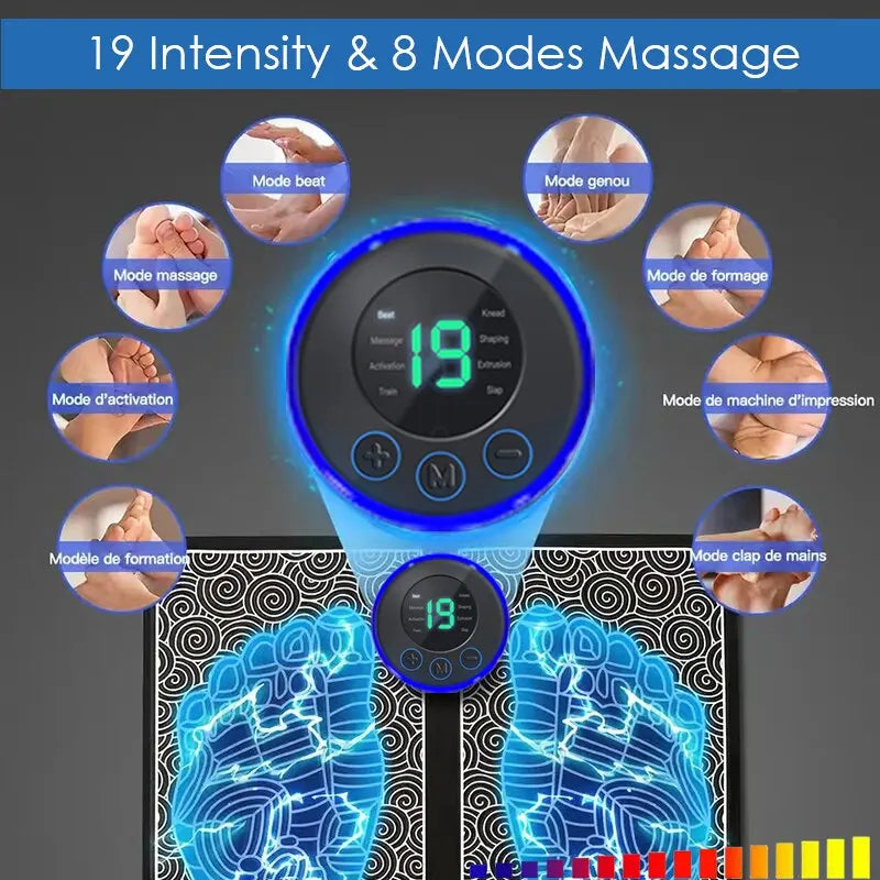 Pulse Massager Estimulação muscular 8 modos 19 níveis de relaxamento