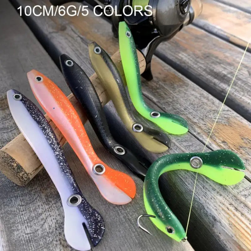 Kit Iscas de pesca de silicone macio, Wobble Tail, pequena isca Loach, iscas artificiais para Bass e Pike, iscas biônicas, 10cm, 6g